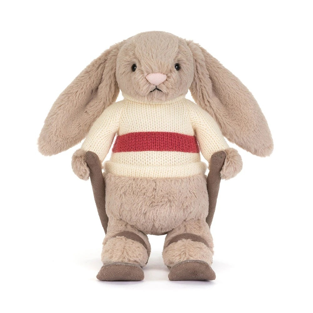 Jellycat Bashful Bunny Gold Medal Ski Outfit Soft Stuffed Plush 20cm 7.8inches
