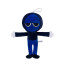 Sprunki Incredibox Blue Jevin Plush Toy 23cm 9inches