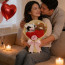 Valentine's Day Highland Cow Heart Plush Bouquet 33cm 13inches