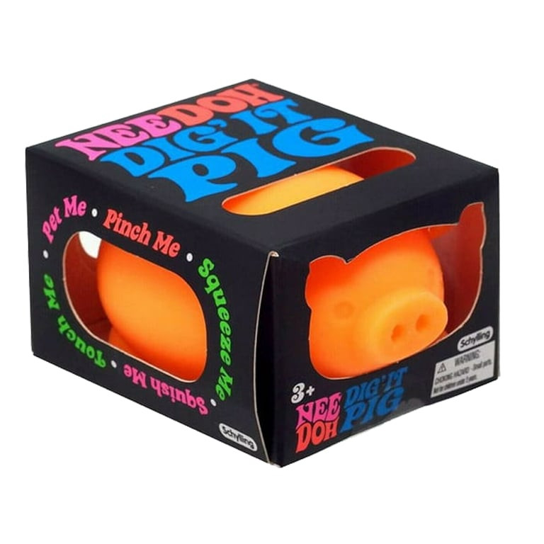 NeeDoh Dig It Pig Sensory Squeeze Toy 7.62cm 3inches Orange