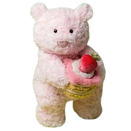Jellycat Strawberry Cake Leola Bear Shanghai Exclusive Soft Stuffed Plush 28cm 11inches