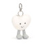 Jellycat Amuseables Cream Heart Bag Charm 13cm 5 inches