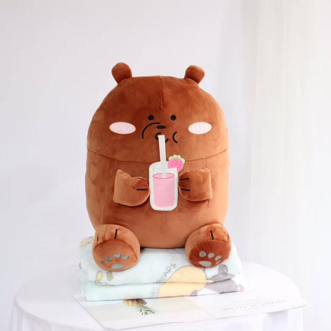 We Bare Bears Grizz Sitting Plush 20cm