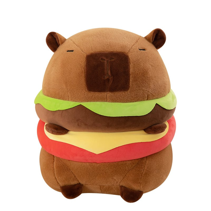 Cute Capybara Hamburger Soft Stuffed Plush Multiple Sizes