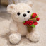 Little Valentines Bear with Rose Bouquet Plush 17cm 6.7inches