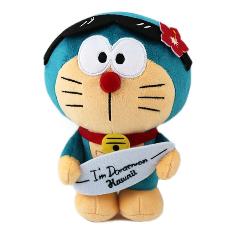 Doraemon Hawaii Edition Holding Surfboard Soft Stuffed Plush 20cm 7.87inches