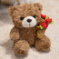 Little Valentines Bear with Rose Bouquet Plush 17cm 6.7inches