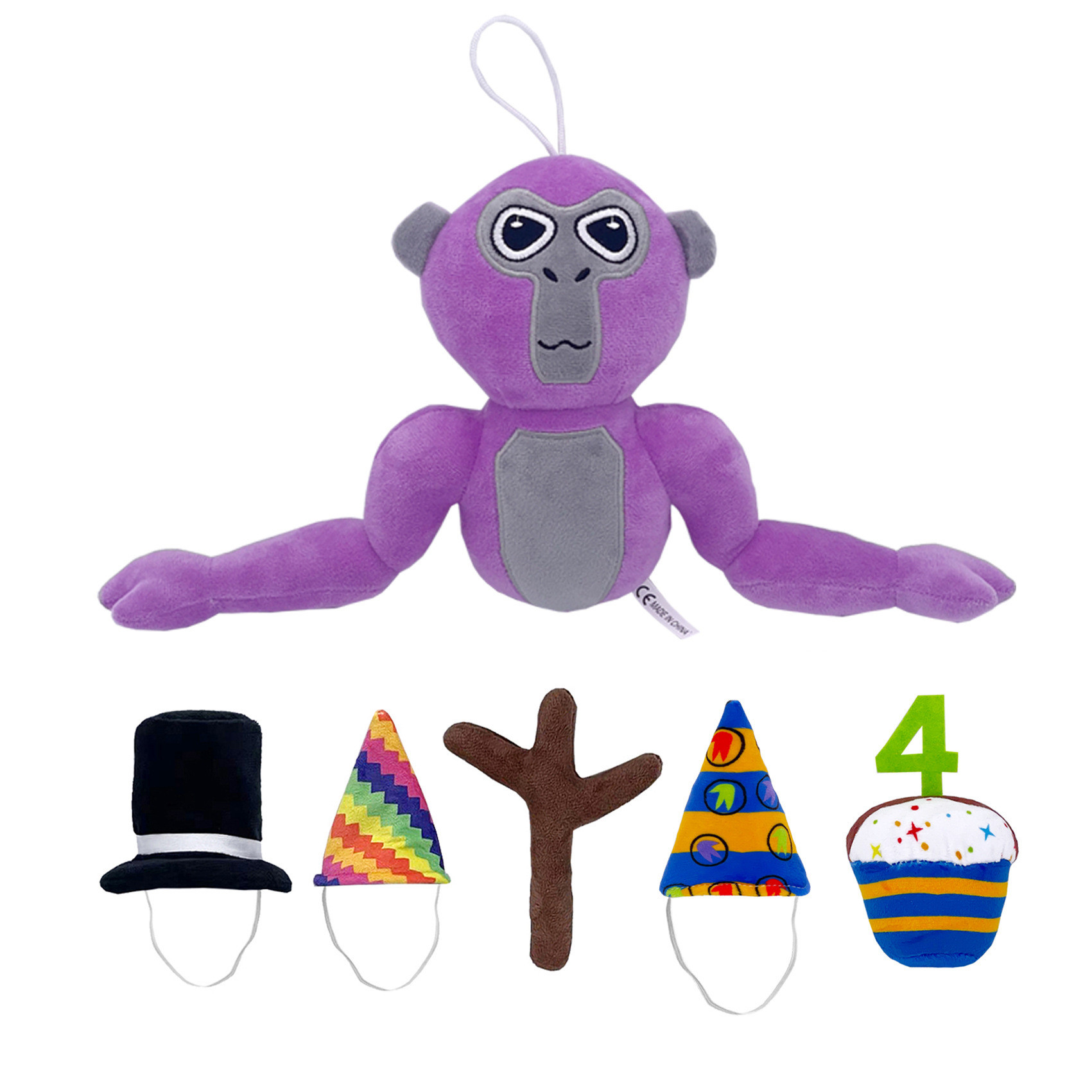 Gorilla Tag Monke Plush Doll Including Accessories 17cm 6.69inches Purple