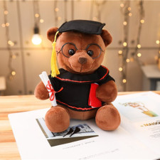 Graduation Bear Soft Stuffed Plush Dark Brown