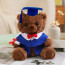 Dark Brown Graduation Bear with Robe Soft Stuffed Plush 25cm 9.84inches Blue Black Red