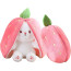 Transformable Strawberry Bunny Plush Toy - 18cm 7 inch