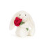 Jellycat Bashful Cream Bunny With Rose Soft Stuffed Plush 31cm 12.2inches