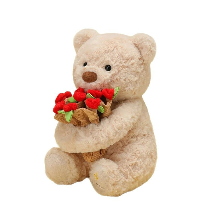 Valentines Rose Bouquet Bear Plush 30cm 11.8inches