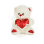 Valentines White Love Heart Ribbon Bear Plush Multiple Sizes