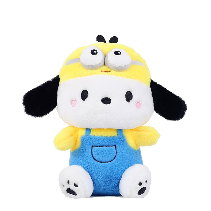 Sanrio Pochacco in Minion Costume Soft Stuffed Plush Multiple Sizes