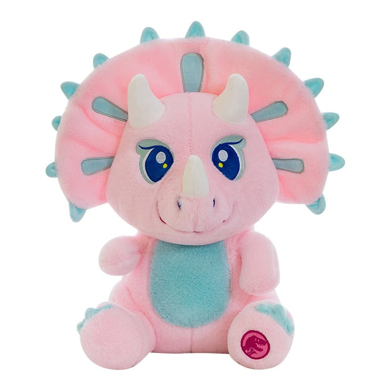 Cute Pink Triceratops Dinosaur Soft Stuffed Plush Multiple Sizes