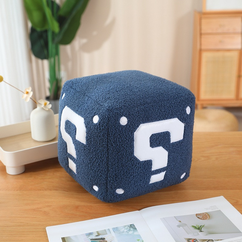 Super Mario Question Mark Block Soft Stuffed Plush Multiple Sizes Blue