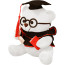 Graduation Bear Small Soft Stuffed Plush White