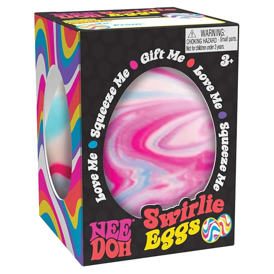 NeeDoh Swirlie Egg Sensory Squeeze Toy 6.35cm 2.5inches Pink