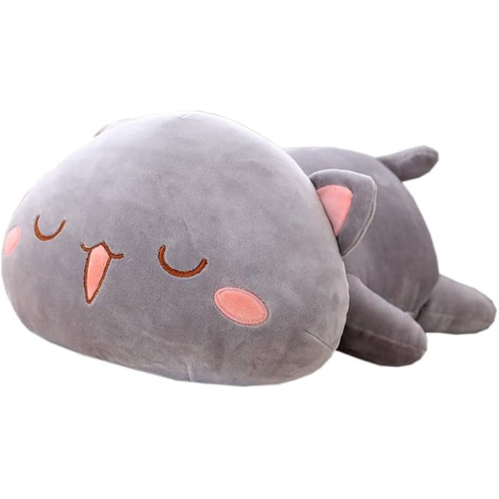 Grey Closed Eyes Cat Plush Toy 60cm 23.6inches