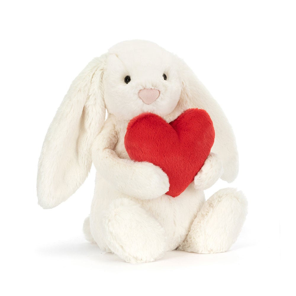 Jellycat Bashful Red Love Heart Bunny Small Soft Stuffed Plush 18cm 7.08inches