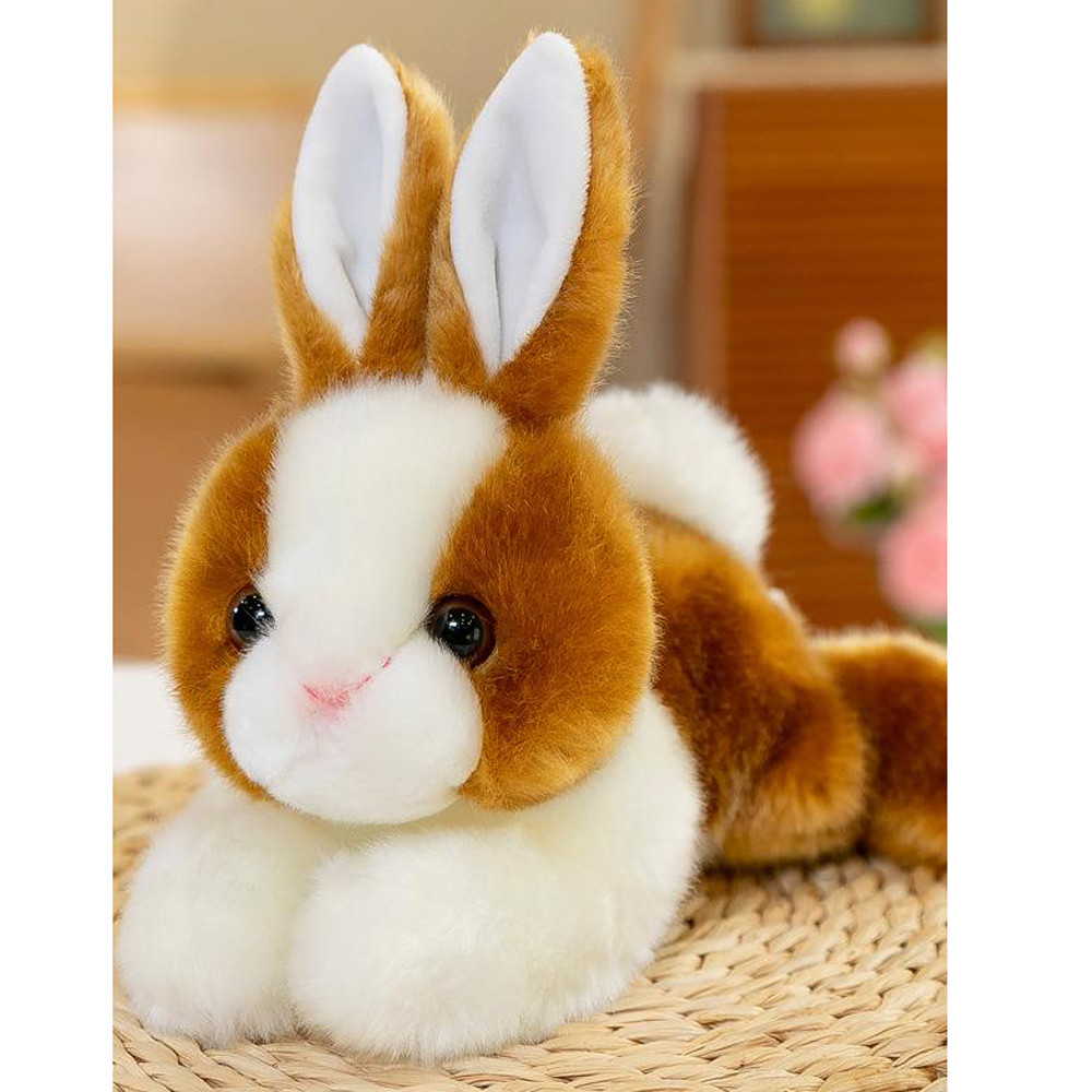 Brown And White Rabbit Plush Toy 22cm 8.7inches