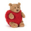 Jellycat Bartholomew Bear Heartthrob Soft Stuffed Plush 26cm