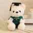 White Graduation Bear in Polo Shirt Soft Stuffed Plush 23cm 9 inches Blue Pink Orange Yellow Green