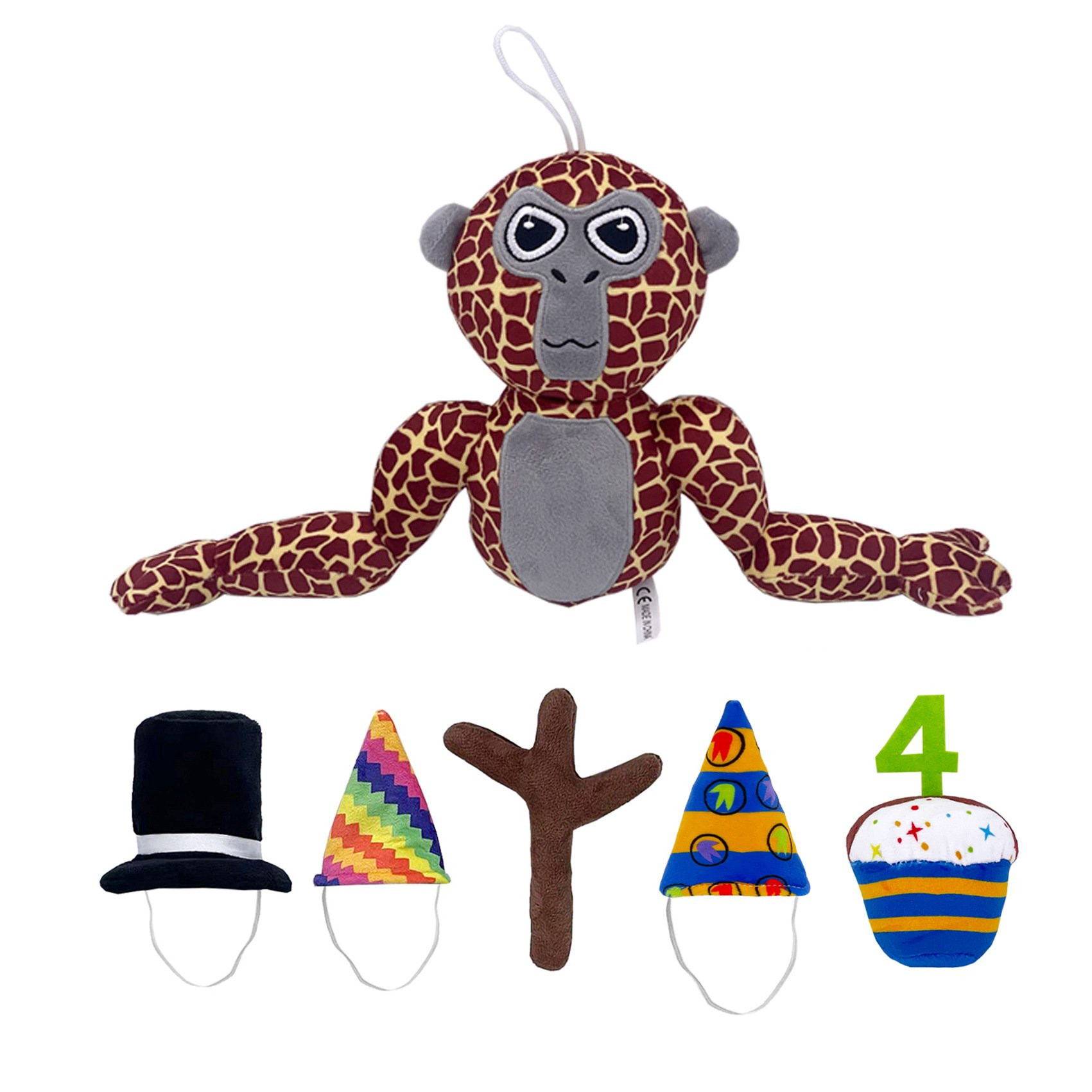 Gorilla Tag Monke Plush Doll Including Accessories 17cm 6.69inches Brown