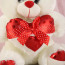 Valentines White Love Heart Ribbon Bear Plush Multiple Sizes