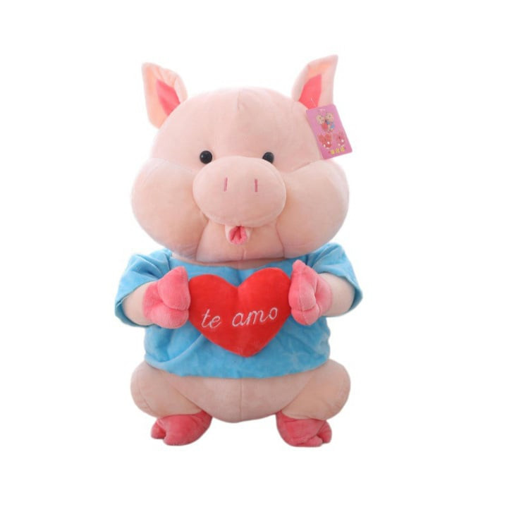 Valentines Te Amo Love Heart Pig Plush Multiple Sizes