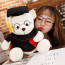 Graduation Bear Soft Stuffed Plush White