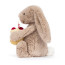 Jellycat Bashful Beige Bunny Birthday Soft Stuffed Plush 30cm 11.81inches