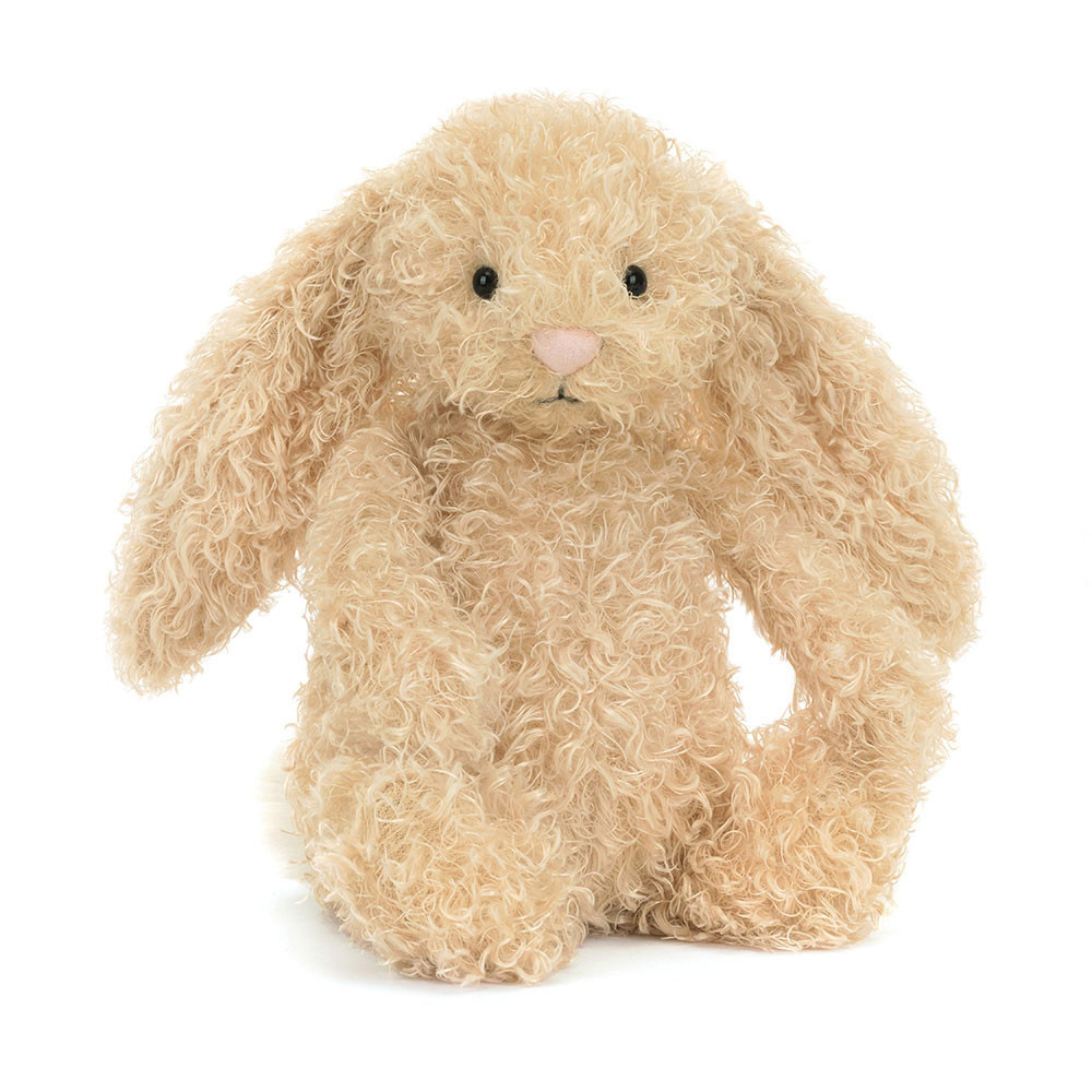 Jellycat Bashful Luxe Bunny Curly Medium Soft Stuffed Plush 31cm 12.2inches