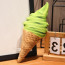 Realistic Ice Cream Cone Plush Pillow Multiple Sizes Matcha
