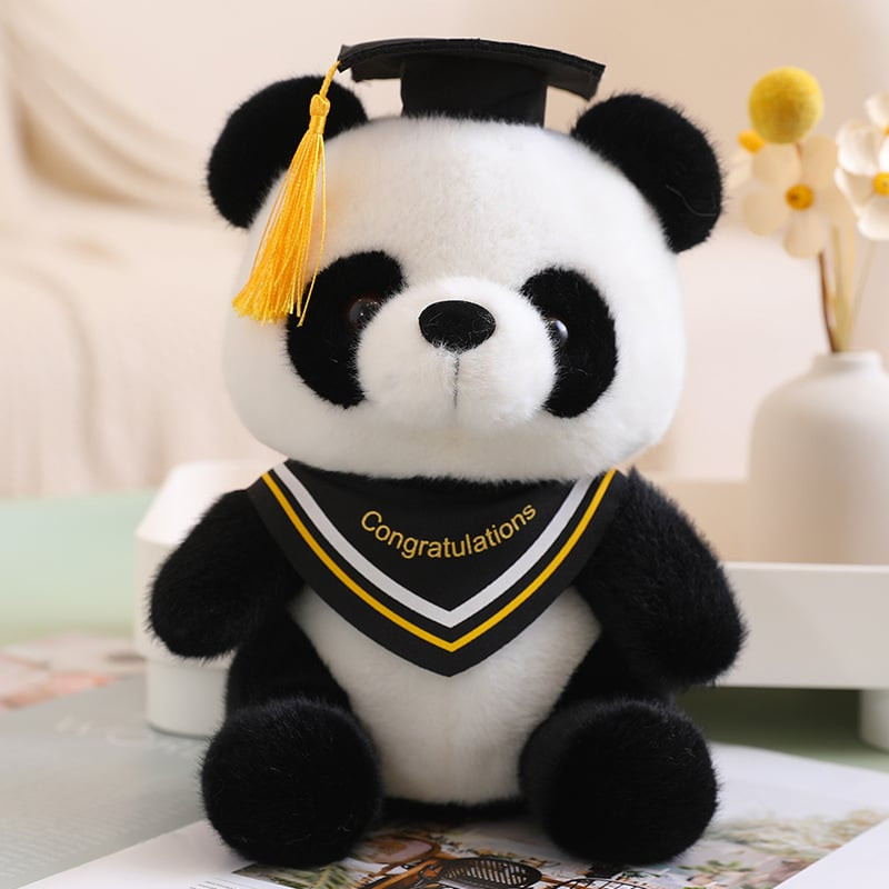 Graduation Panda Bear Soft Stuffed Plush Yellow 26cm 10.24inches