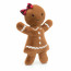 Jellycat Jolly Gingerbread Ruby Soft Stuffed Plush 20cm 7.8inches
