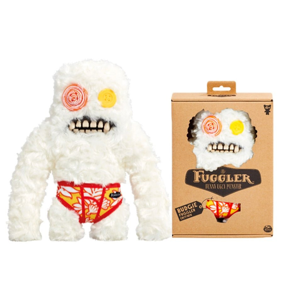 Zuru Fuggler Budgie Edition Sasquoosh White Underwear Plush Toy 22cm 8.6inches