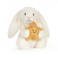 Jellycat Cream Bunny with Star Soft Stuffed Plush 31cm 12.2inches