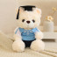 White Graduation Bear in Polo Shirt Soft Stuffed Plush 23cm 9 inches Blue Pink Orange Yellow Green