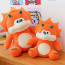 Cute Grumpy Triceratops Orange Dinosaur Soft Stuffed Plush Multiple Sizes