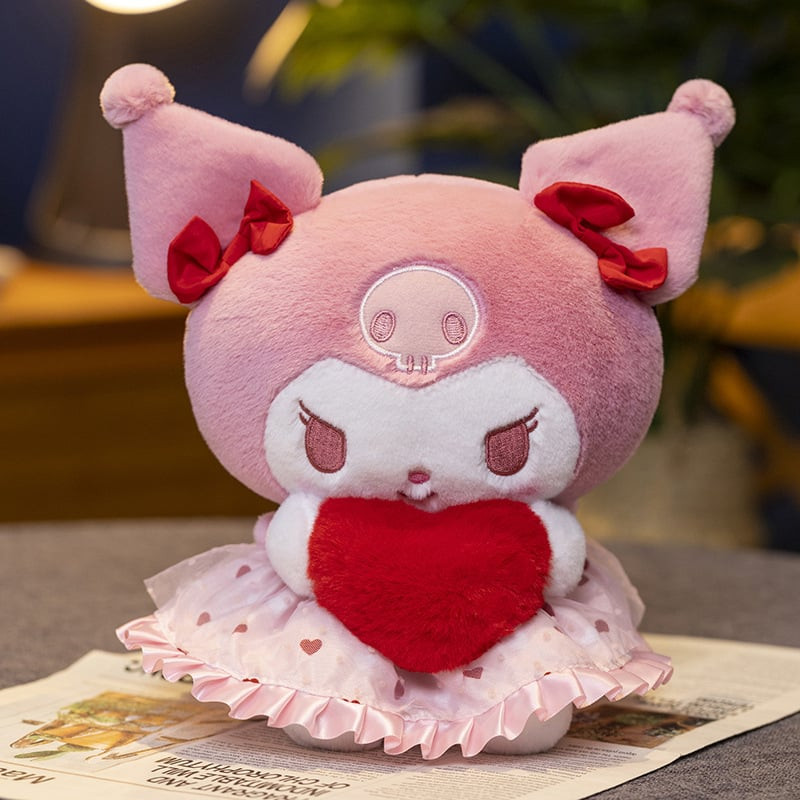 Valentines Sanrio Kuromi Heart Plush 25cm 10inches