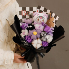 Kuromi Soft Plush Flower Bouquet Graduation Mother's Day Gift 35cm 13.78inches