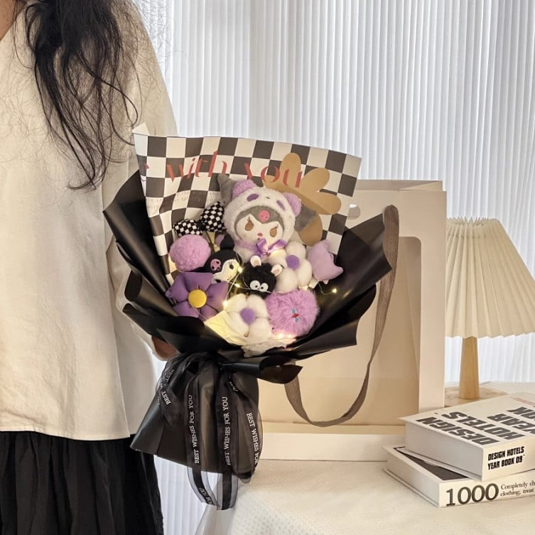 Kuromi Soft Plush Flower Bouquet Graduation Mother's Day Gift With LED 40cm 15.75inches