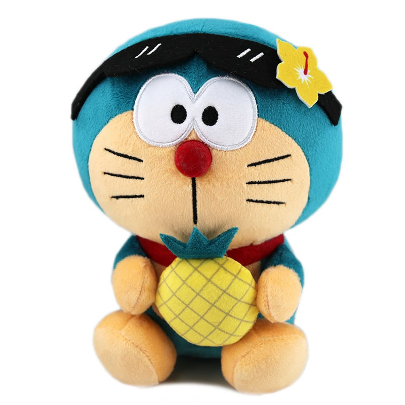 Doraemon Hawaii Edition Holding Pineapple Soft Stuffed Plush 20cm 7.87inches