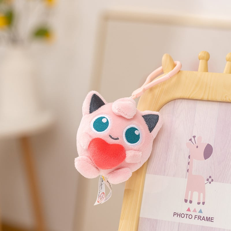 Valentines Pokemon Jigglypuff Heart Plush Bag Charm 8cm 3.1inches