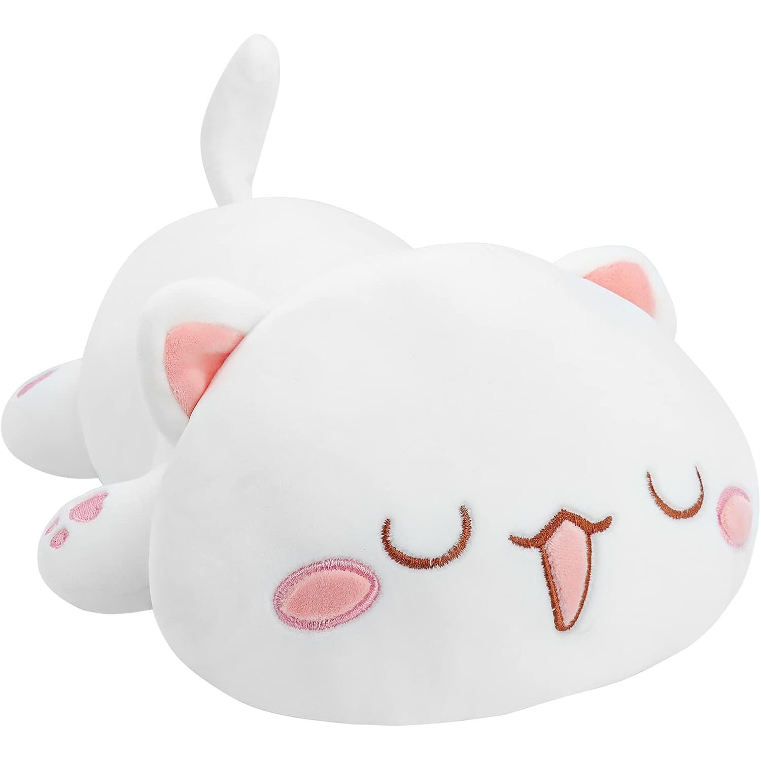 White Closed Eyes Cat Plush Toy 50cm 16.98inches