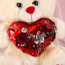 Valentines Love Bear with Shiny Heart Plush Multiple Sizes