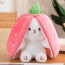 Transformable Strawberry Bunny Plush Toy - 18cm 7 inch