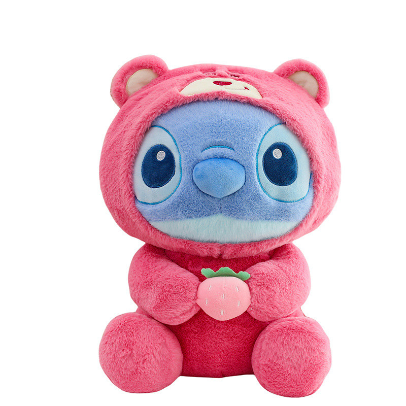 Disney Stitch Wearing Lotso Bear Costume Soft Stuffed Plush Multiple Sizes